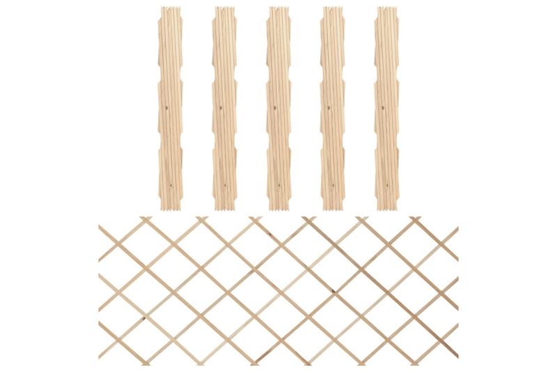 Spaljéstaket 5 st massivt granträ 180x80 cm - Brun - Utemöbler - Övrigt utemöbler - Tillbehör - Staket & grindar
