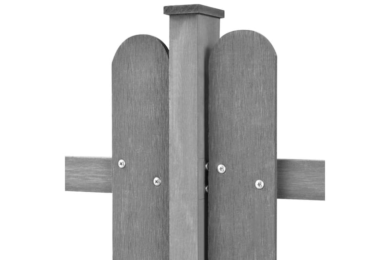 Staket med stolpar 3 st WPC 600x60 cm - Grå - Staket & grindar