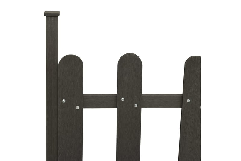 Staket med stolpar 3 st WPC 614x80 cm - Grå - Utemöbler - Övrigt utemöbler - Tillbehör - Staket & grindar