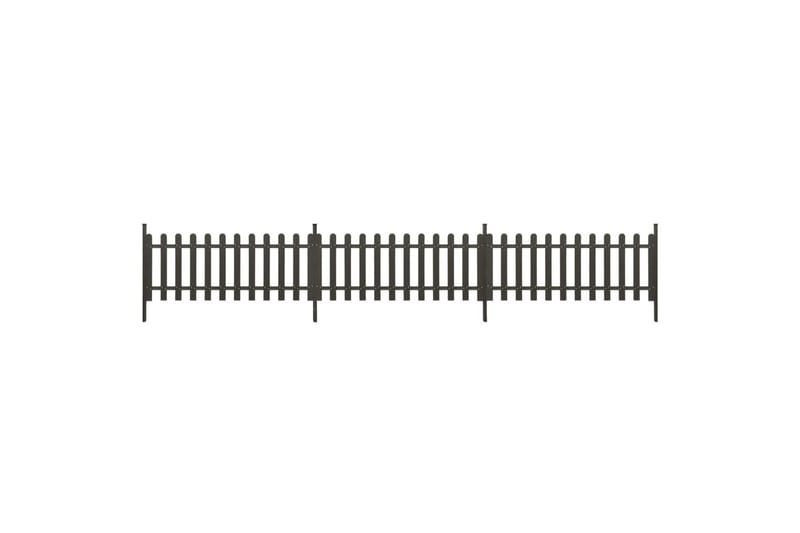 Staket med stolpar 3 st WPC 614x80 cm - Grå - Utemöbler - Övrigt utemöbler - Tillbehör - Staket & grindar