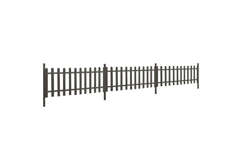 Staket med stolpar 3 st WPC 614x80 cm - Grå - Utemöbler - Övrigt utemöbler - Tillbehör - Staket & grindar