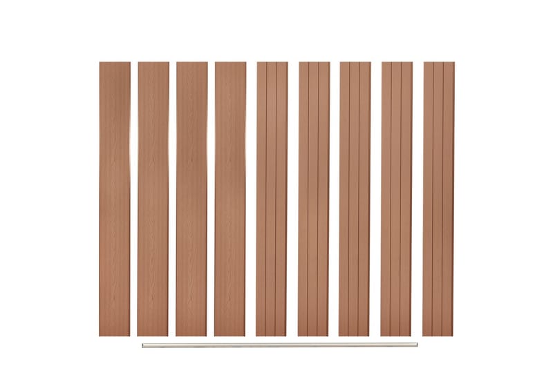 Staketbrädor reserv 9 st WPC 170 cm brun - Brun - Utemöbler - Övrigt utemöbler - Tillbehör - Staket & grindar