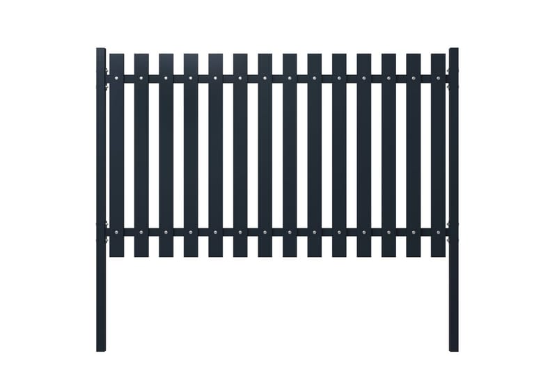 Staketpanel antracit 174,5x125 cm pulverlackerat stål - Grå - Utemöbler - Övrigt utemöbler - Tillbehör - Staket & grindar