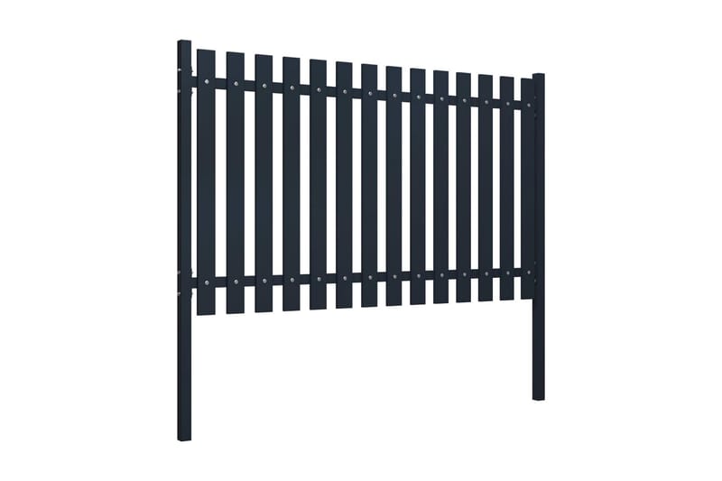 Staketpanel antracit 174,5x75 cm pulverlackerat stål - Grå - Utemöbler - Övrigt utemöbler - Tillbehör - Staket & grindar