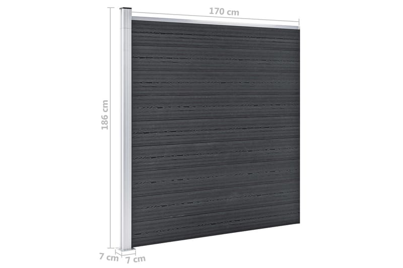 Staketpanel WPC 175x186 cm grå - Grå - Utemöbler - Övrigt utemöbler - Tillbehör - Staket & grindar