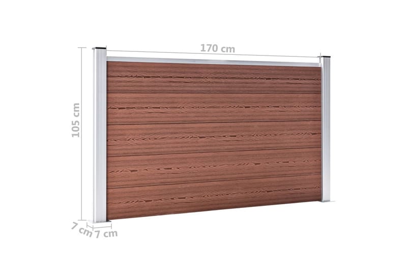 Staketpanel WPC 180x105 cm brun - Brun - Staket & grindar