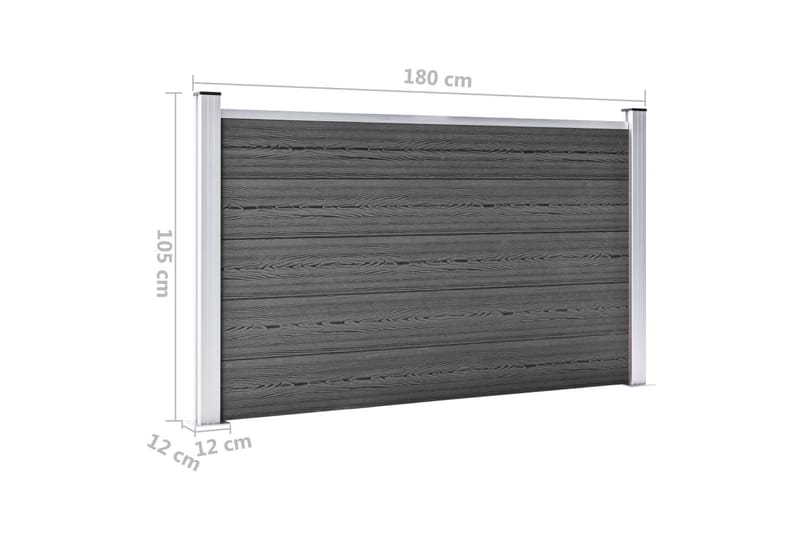 Staketpanel WPC 180x105 cm svart - Svart - Utemöbler - Övrigt utemöbler - Tillbehör - Staket & grindar