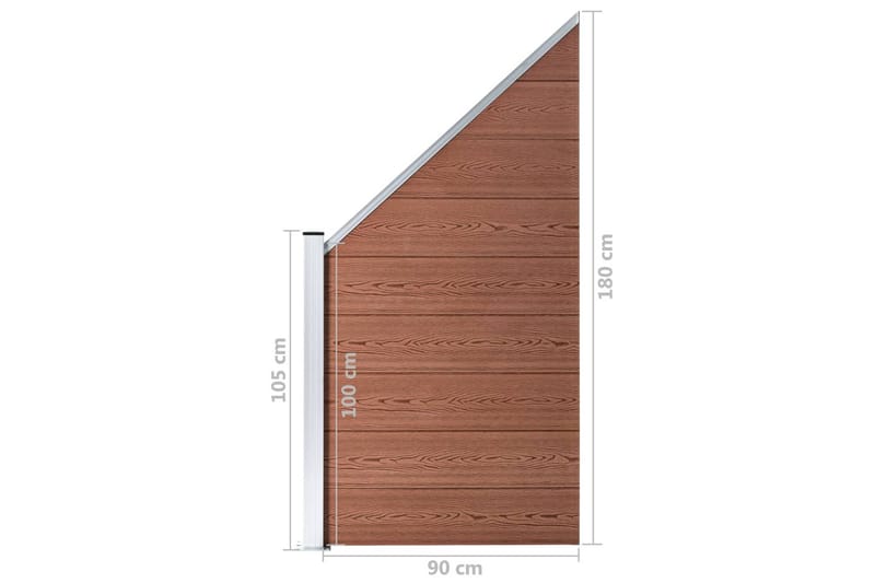 Staketpanel WPC 95x(105-180) cm brun - Brun - Utemöbler - Övrigt utemöbler - Tillbehör - Staket & grindar
