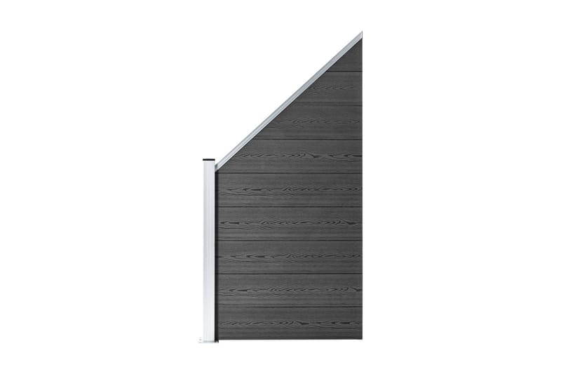 Staketpanel WPC 95x(105-180) cm svart - Svart - Staket & grindar