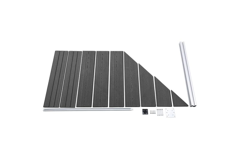 Staketpanel WPC 95x(105-180) cm svart - Svart - Utemöbler - Övrigt utemöbler - Tillbehör - Staket & grindar