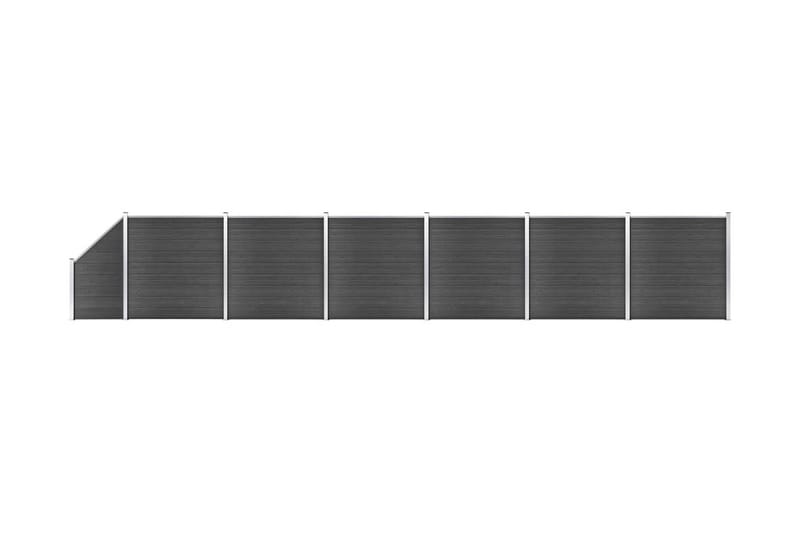 Staketpaneler WPC 1138x(105-186) cm svart - Svart - Utemöbler - Övrigt utemöbler - Tillbehör - Staket & grindar