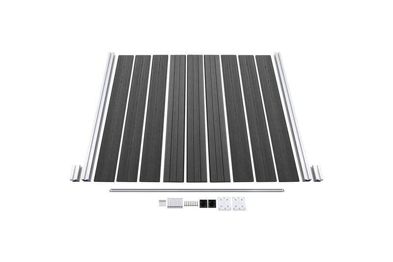 Staketpaneler WPC 1138x(105-186) cm svart - Svart - Utemöbler - Övrigt utemöbler - Tillbehör - Staket & grindar