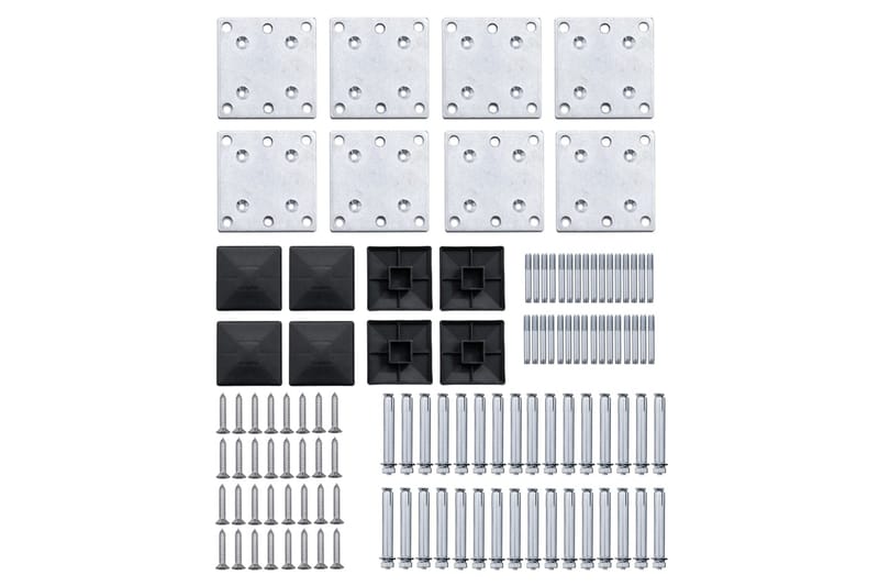 Staketpaneler WPC 1138x(105-186) cm svart - Svart - Utemöbler - Övrigt utemöbler - Tillbehör - Staket & grindar