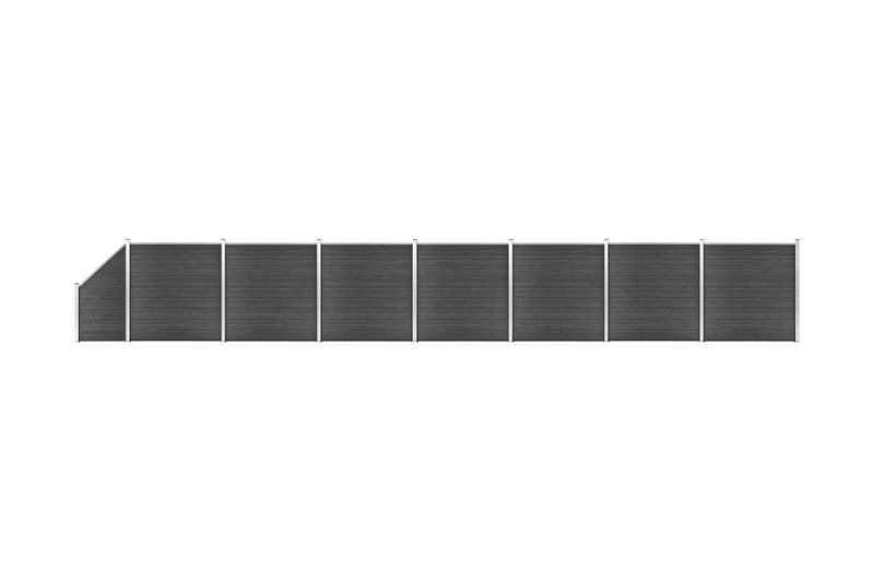 Staketpaneler WPC 1311x(105-186) cm svart - Svart - Staket & grindar