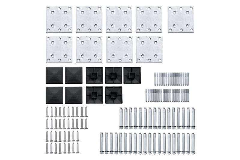 Staketpaneler WPC 1311x(105-186) cm svart - Svart - Utemöbler - Övrigt utemöbler - Tillbehör - Staket & grindar