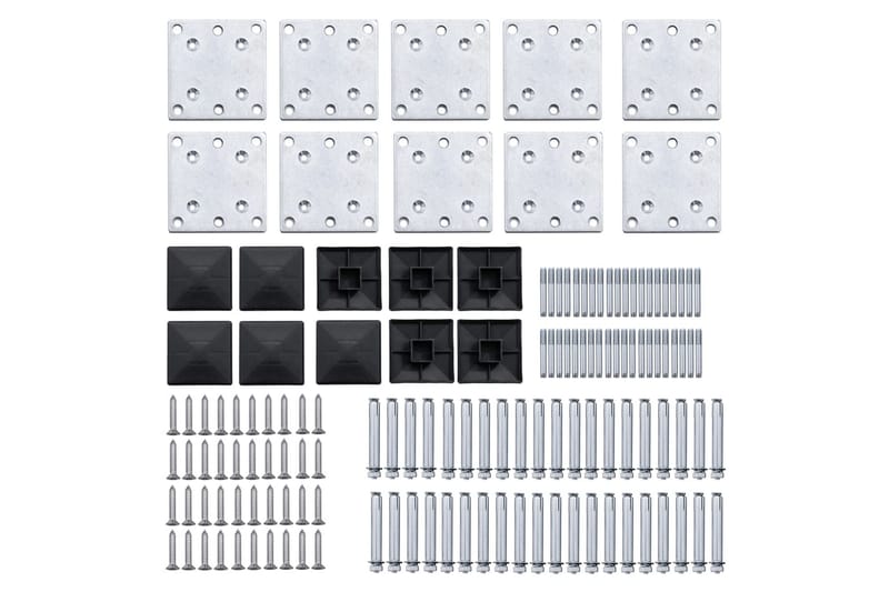 Staketpaneler WPC 1484x(105-186) cm svart - Svart - Utemöbler - Övrigt utemöbler - Tillbehör - Staket & grindar