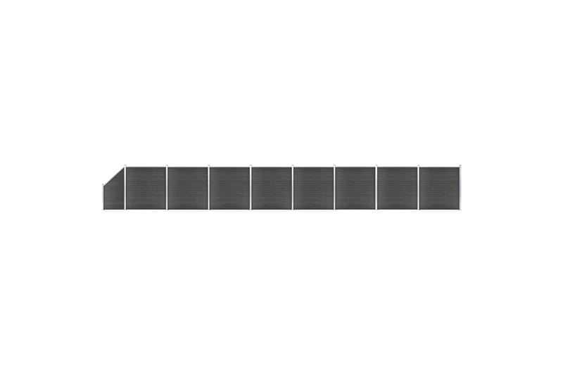 Staketpaneler WPC 1484x(105-186) cm svart - Svart - Staket & grindar