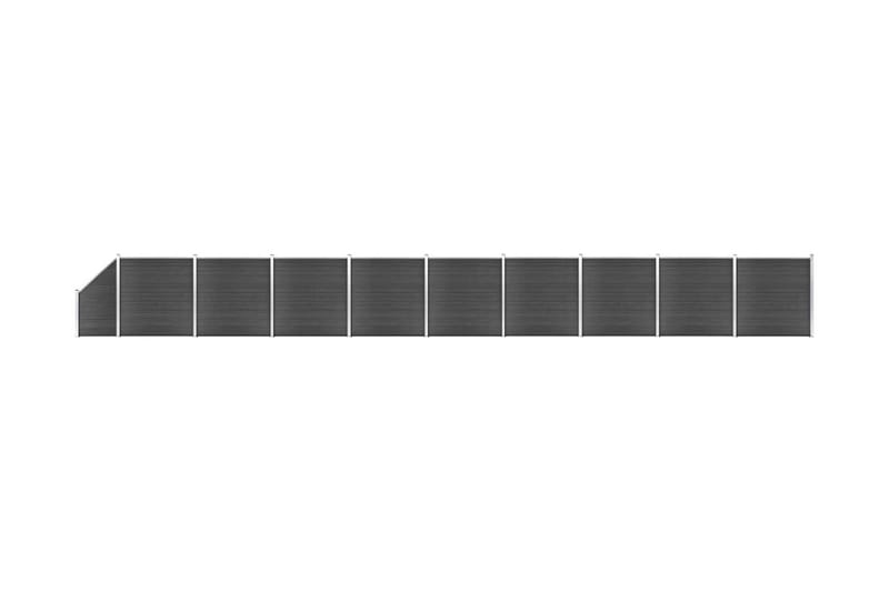 Staketpaneler WPC 1657x(105-186) cm svart - Svart - Utemöbler - Övrigt utemöbler - Tillbehör - Staket & grindar