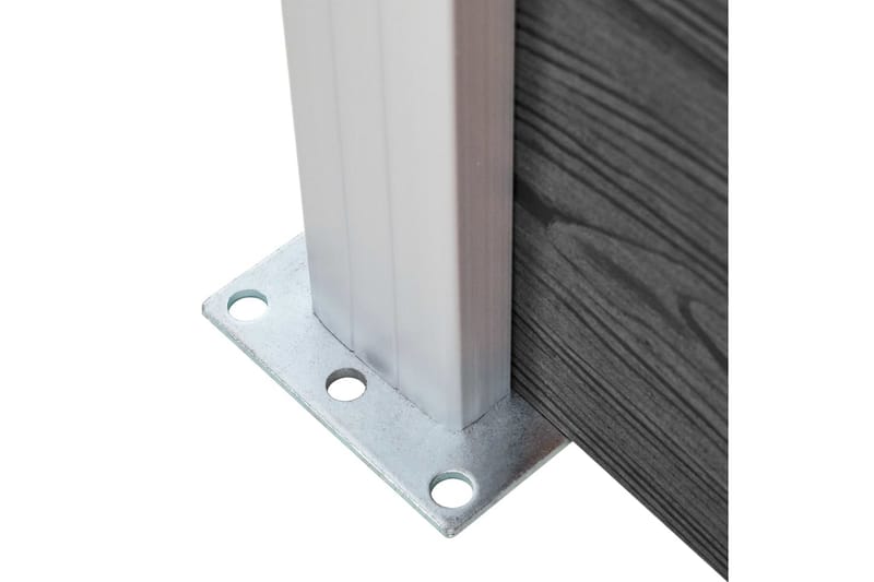 Staketpaneler WPC 1657x(105-186) cm svart - Svart - Utemöbler - Övrigt utemöbler - Tillbehör - Staket & grindar