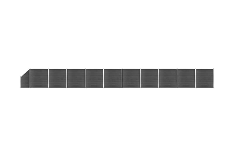 Staketpaneler WPC 1830x(105-186) cm svart - Svart - Staket & grindar