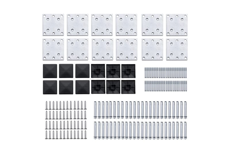 Staketpaneler WPC 1830x(105-186) cm svart - Svart - Utemöbler - Övrigt utemöbler - Tillbehör - Staket & grindar
