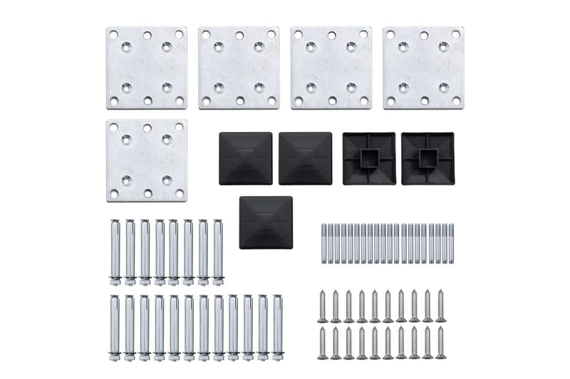 Staketpaneler WPC 619x(105-186) cm svart - Svart - Utemöbler - Övrigt utemöbler - Tillbehör - Staket & grindar