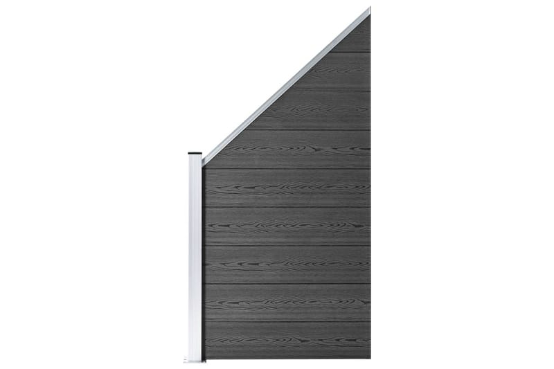 Staketpaneler WPC 619x(105-186) cm svart - Svart - Utemöbler - Övrigt utemöbler - Tillbehör - Staket & grindar