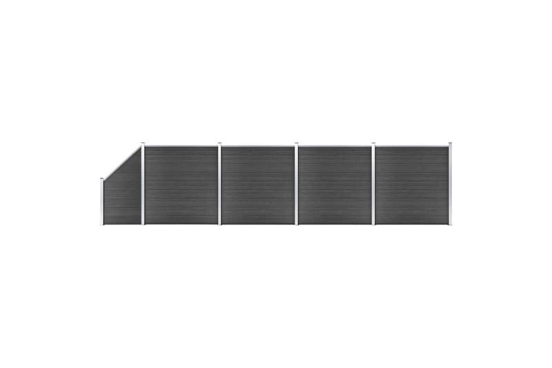 Staketpaneler WPC 792x(105-186) cm svart - Svart - Utemöbler - Övrigt utemöbler - Tillbehör - Staket & grindar