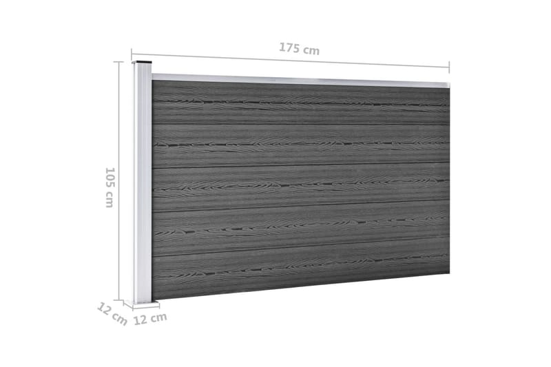 Staketpaneler WPC 872x105 cm svart - Svart - Utemöbler - Övrigt utemöbler - Tillbehör - Staket & grindar