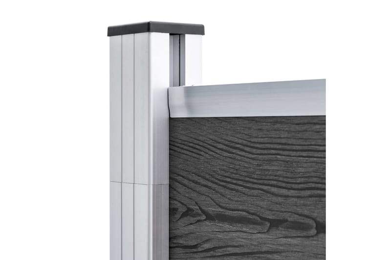 Staketpaneler WPC 965x(105-186) cm svart - Svart - Utemöbler - Övrigt utemöbler - Tillbehör - Staket & grindar