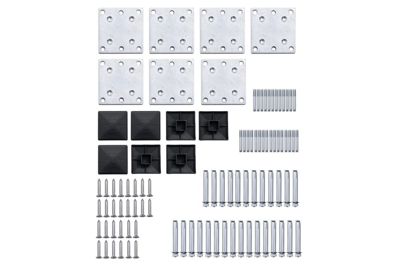 Staketpaneler WPC 965x(105-186) cm svart - Svart - Utemöbler - Övrigt utemöbler - Tillbehör - Staket & grindar