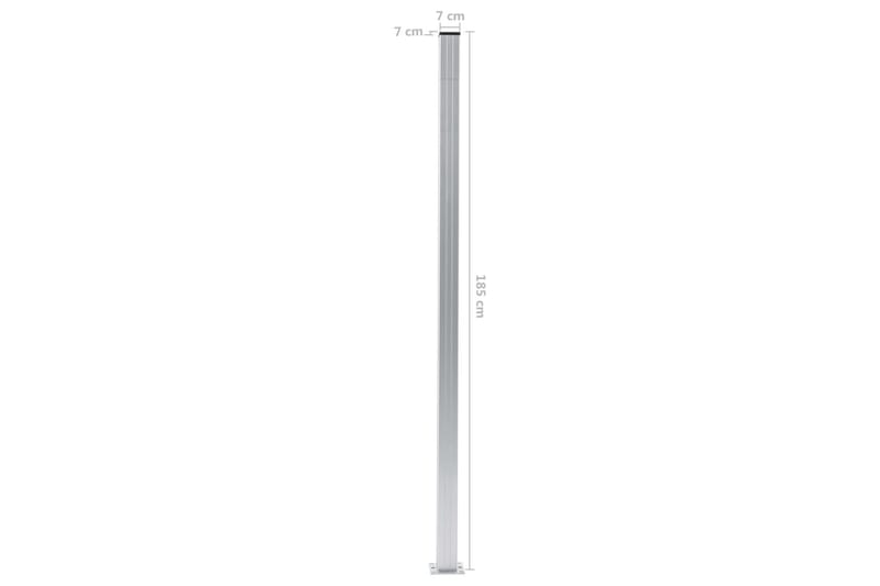 Staketstolpar 2 st aluminium 185 cm - Silver - Utemöbler - Övrigt utemöbler - Tillbehör - Staket & grindar