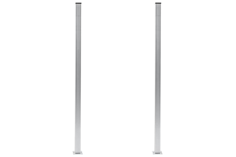 Staketstolpar 2 st aluminium 185 cm - Silver - Utemöbler - Övrigt utemöbler - Tillbehör - Staket & grindar