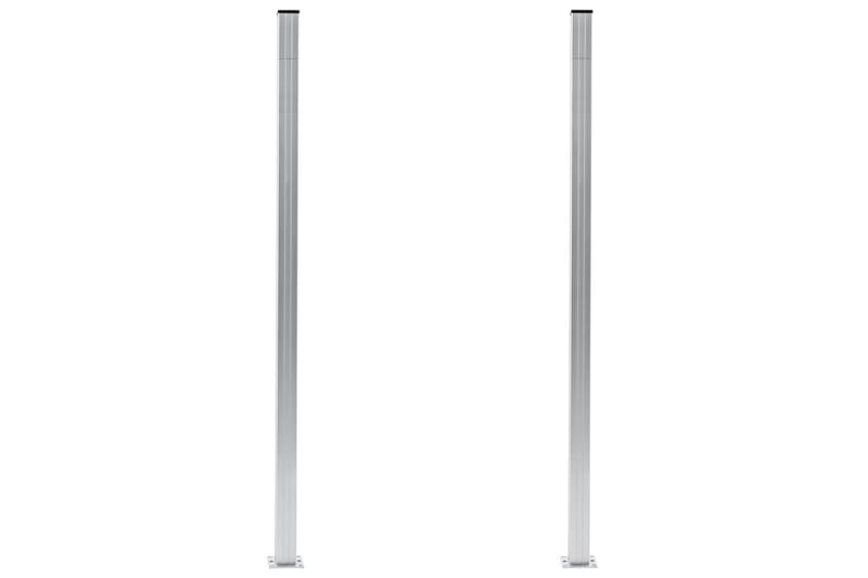 Staketstolpar 2 st aluminium 185 cm - Silver - Staket & grindar
