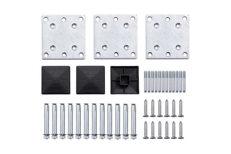 Staketstolpar 3 st aluminium 185 cm - Silver - Utemöbler - Övrigt utemöbler - Tillbehör - Staket & grindar