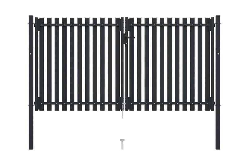 Stängselgrind dubbel stål 306x200 cm antracit - Grå - Utemöbler - Övrigt utemöbler - Tillbehör - Staket & grindar