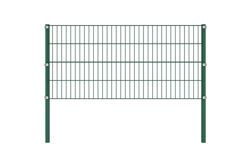 Stängselpanel med stolpar järn 10,2x0,8 m grön - Grön - Utemöbler - Övrigt utemöbler - Tillbehör - Staket & grindar