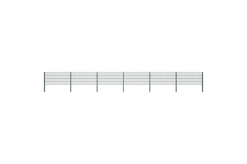 Stängselpanel med stolpar järn 10,2x0,8 m grön - Grön - Utemöbler - Övrigt utemöbler - Tillbehör - Staket & grindar