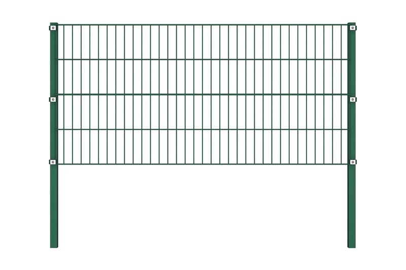 Stängselpanel med stolpar järn 11,9x0,8 m grön - Grön - Utemöbler - Övrigt utemöbler - Tillbehör - Staket & grindar