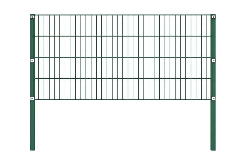 Stängselpanel med stolpar järn 11,9x0,8 m grön - Grön - Staket & grindar