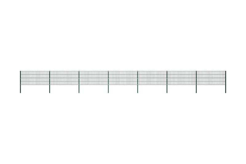 Stängselpanel med stolpar järn 11,9x0,8 m grön - Grön - Utemöbler - Övrigt utemöbler - Tillbehör - Staket & grindar