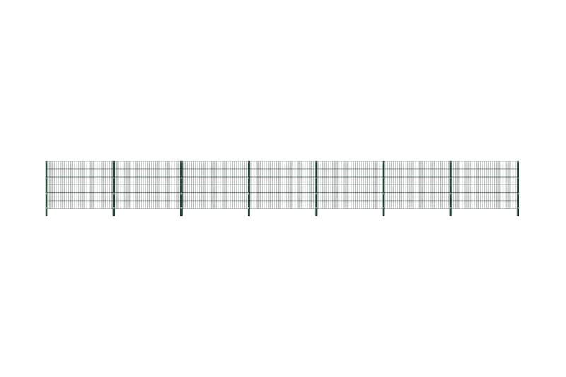 Stängselpanel med stolpar järn 11,9x1,2 m grön - Grön - Utemöbler - Övrigt utemöbler - Tillbehör - Staket & grindar