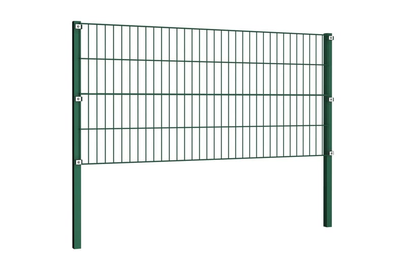 Stängselpanel med stolpar järn 13,6x0,8 m grön - Grön - Utemöbler - Övrigt utemöbler - Tillbehör - Staket & grindar