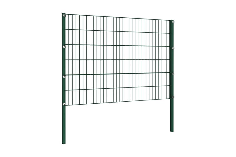Stängselpanel med stolpar järn 13,6x1,2 m grön - Grön - Utemöbler - Övrigt utemöbler - Tillbehör - Staket & grindar