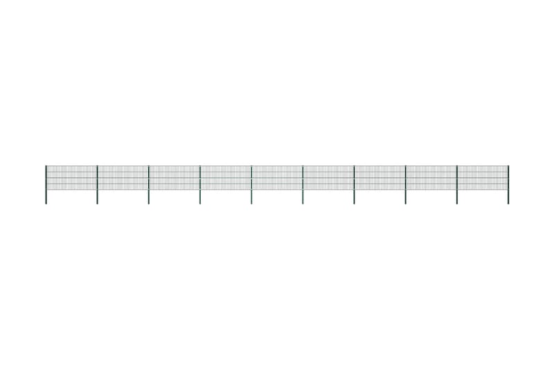 Stängselpanel med stolpar järn 15,3x0,8 m grön - Grön - Utemöbler - Övrigt utemöbler - Tillbehör - Staket & grindar