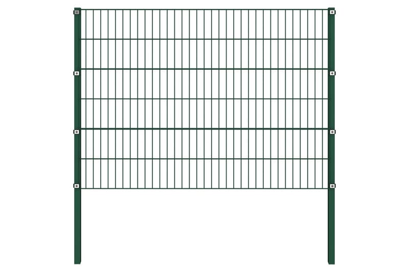 Stängselpanel med stolpar järn 1,7x1,2 m grön - Grön - Utemöbler - Övrigt utemöbler - Tillbehör - Staket & grindar
