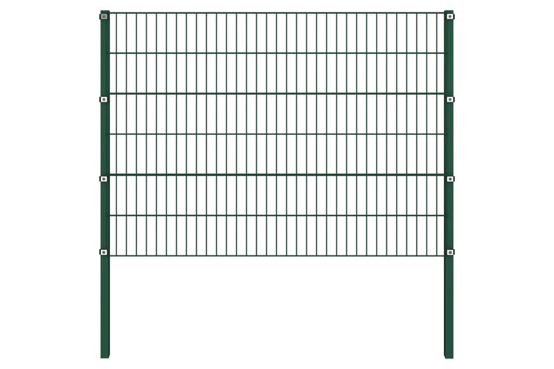 Stängselpanel med stolpar järn 3,4x1,2 m grön - Grön - Utemöbler - Övrigt utemöbler - Tillbehör - Staket & grindar