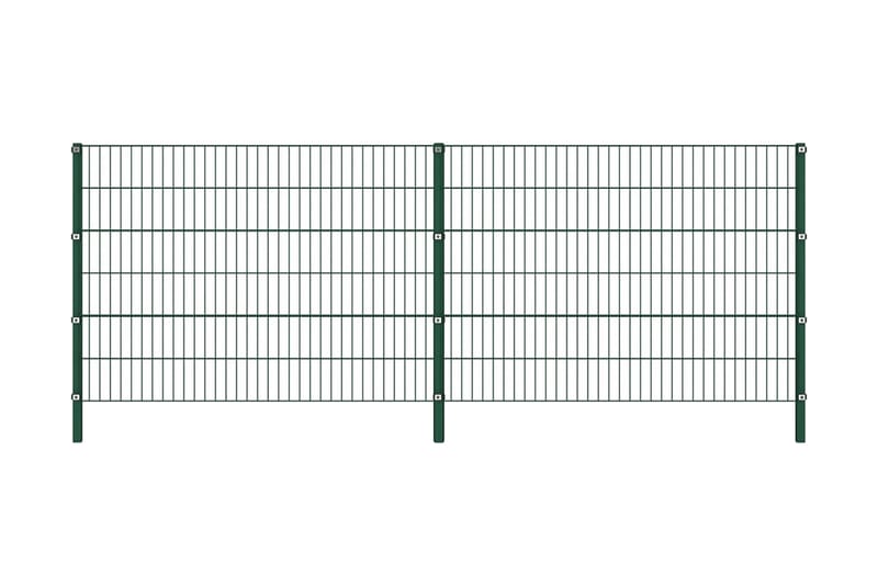 Stängselpanel med stolpar järn 3,4x1,2 m grön - Grön - Utemöbler - Övrigt utemöbler - Tillbehör - Staket & grindar