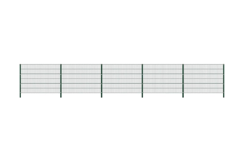 Stängselpanel med stolpar järn 8,5x1,2 m grön - Grön - Utemöbler - Övrigt utemöbler - Tillbehör - Staket & grindar
