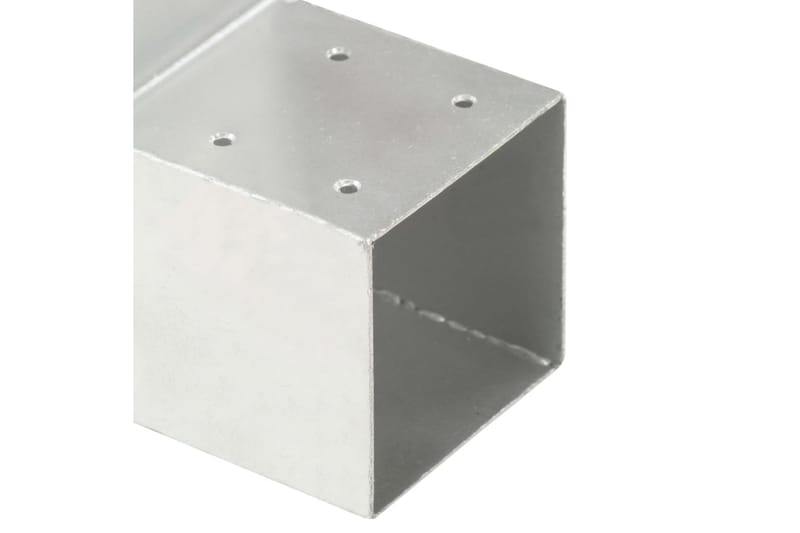 Stolpbeslag 4 st L-form galvaniserad metall 101x101 mm - Silver - Staket & grindar